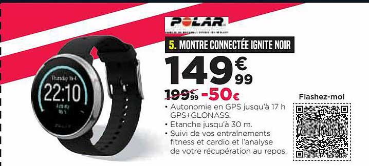 Montre Connectée Ignite Noir Polar