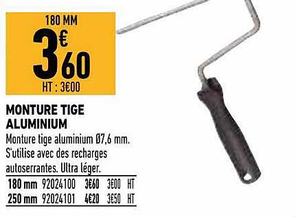 monture tige aluminium