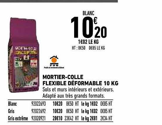 mortier-colle flexible déformable 10 kg
