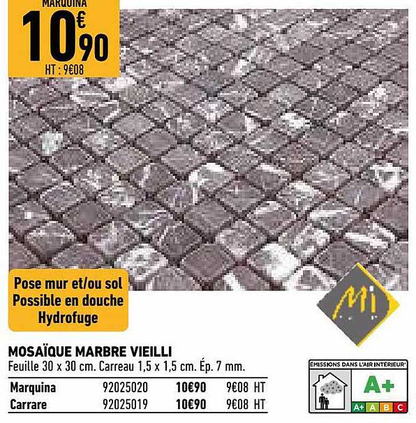 mosaïque marbre vieilli