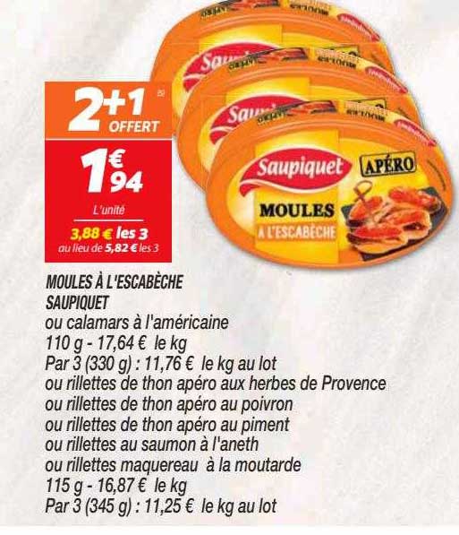 Moules à L'escabèche Saupiquet