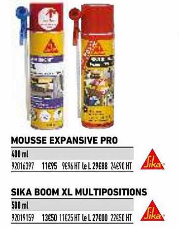 mousse expansive pro, sika bomm xl multipositions sika