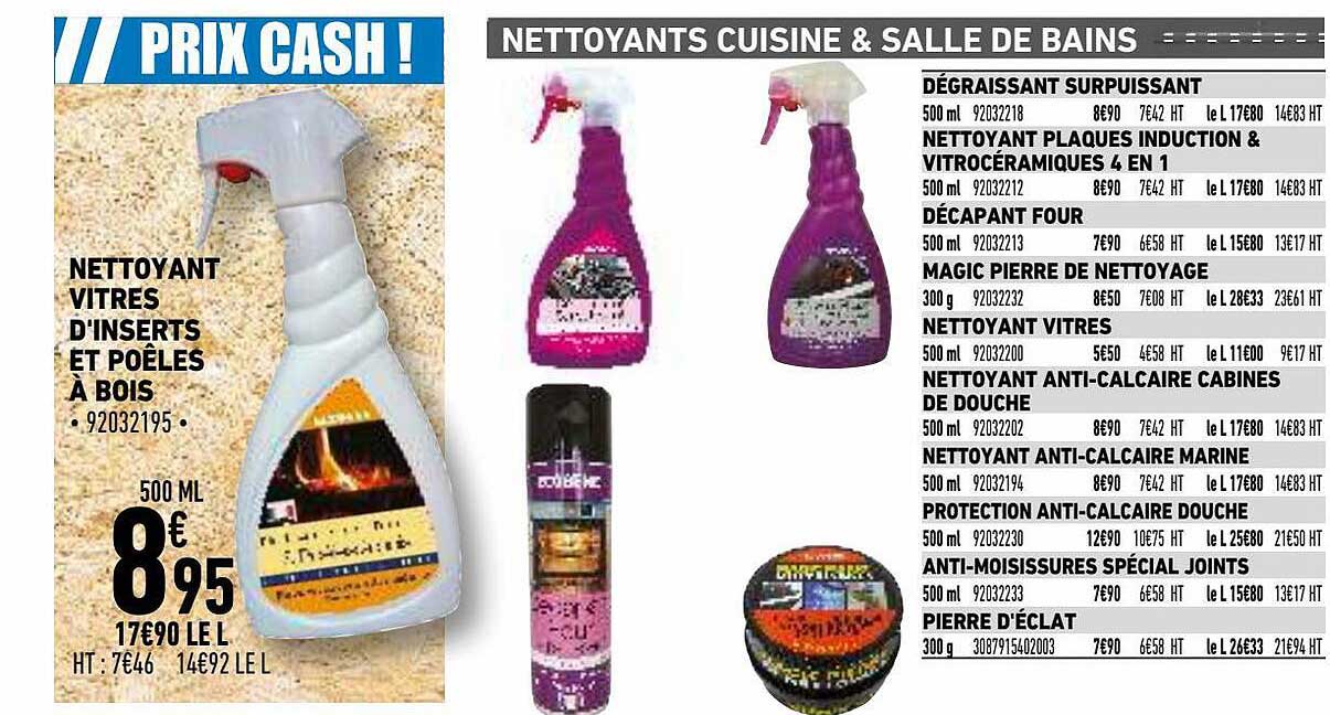 nettoyant vitres d'inserts et poêles à bois, nettoyants cuisine & salle de bains