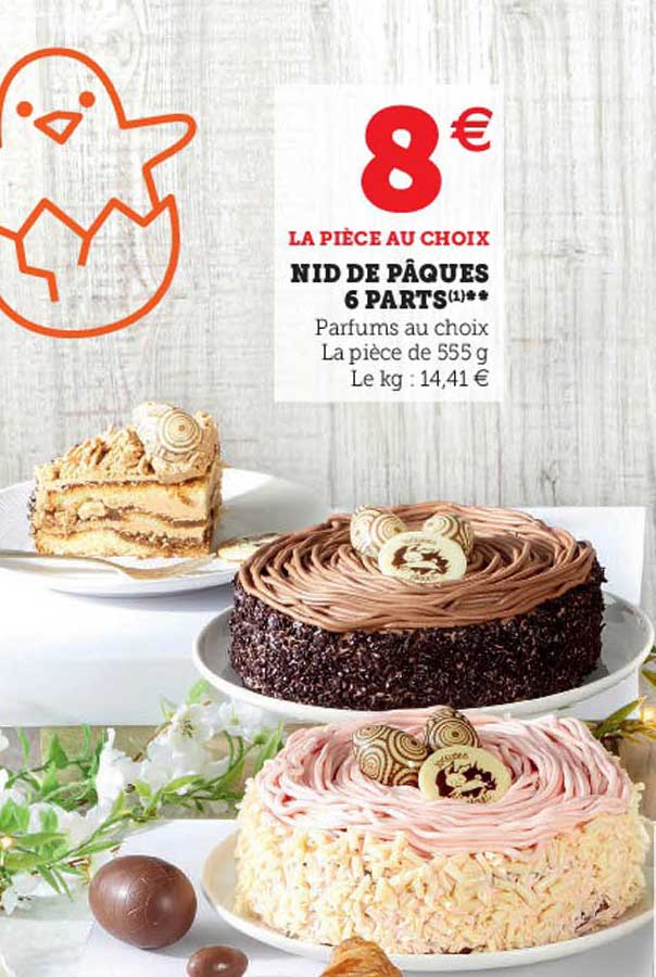 nid de pâques 6 parts