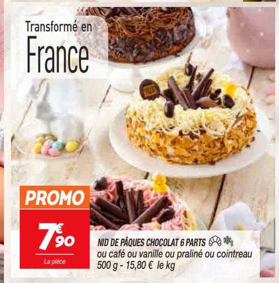 nid de pâques chocolat 6 parts