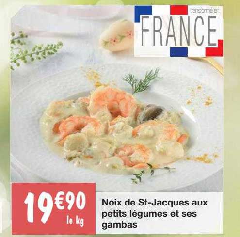 noix de st-jacques aux petits légumes et ses gambas