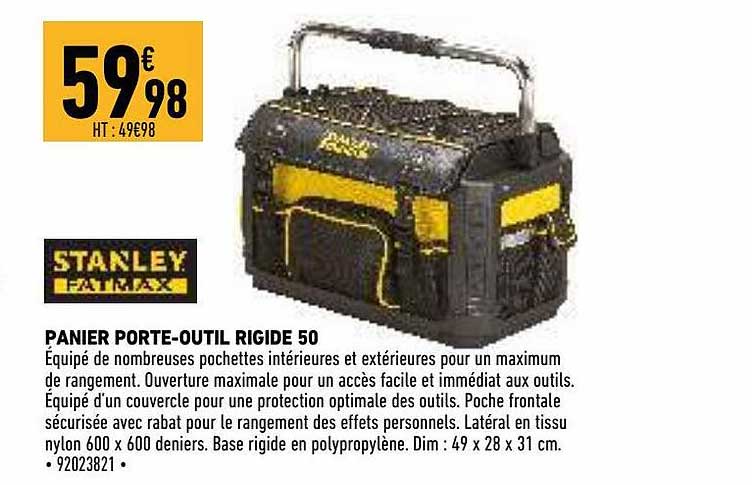 panier porte-outils rigide 50 stanley