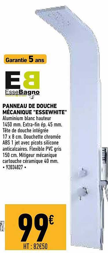 Panneau De Douche Mécanique "essewhite"