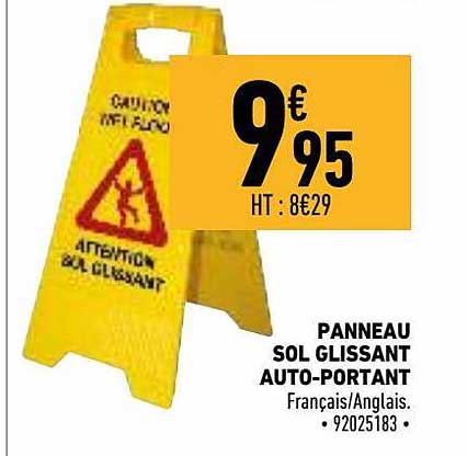 panneau sol glissant auto-portant