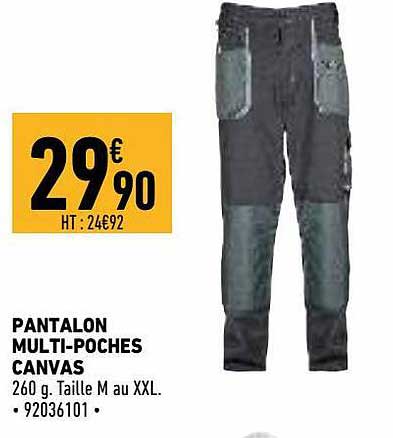 pantalon multi-poches canvas