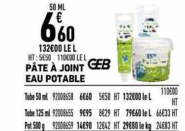 pâte à joint eau potable geb