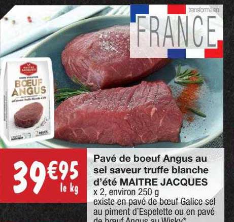 pavé de boeuf angus au sel saveur truffe blanche d'été maître jacques