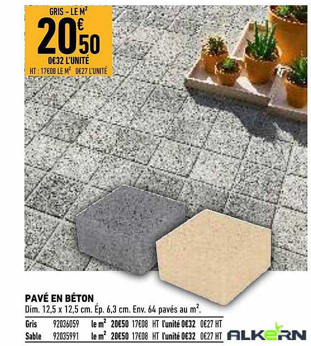 pavé en béton alkern