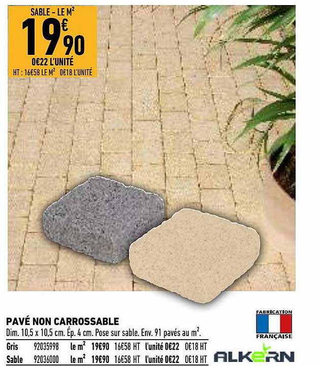 pavé non carrossable alkern