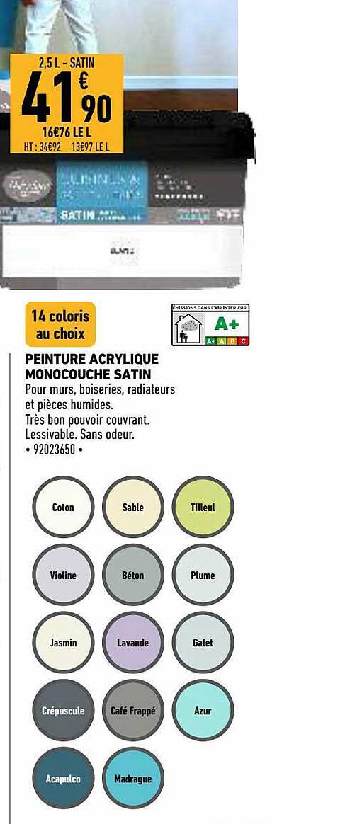 Peinture Acrylique Monocouche Satin