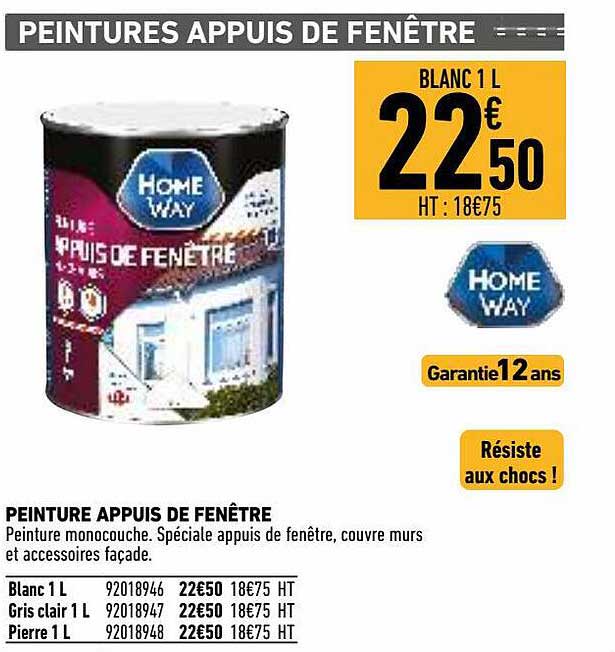 peinture appuis de fenêtre home way