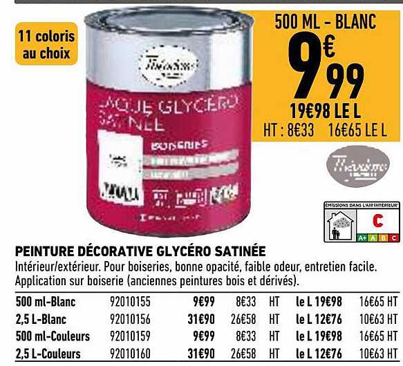 peinture décorative glycéro satinée
