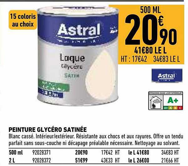 peinture glycéro satiné astral