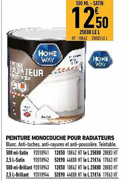 peinture monocouche pour radiateurs home way