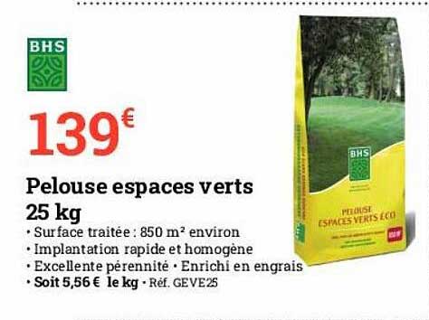 pelouse espaces verts 25 kg bhs