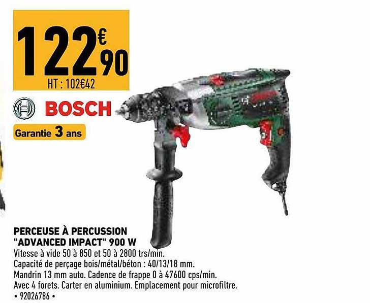 perceuse à percussion "advanced impact" 900 w bosch