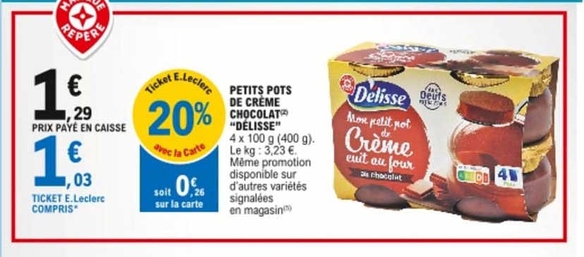 petits pots de crème chocolat "délisse"
