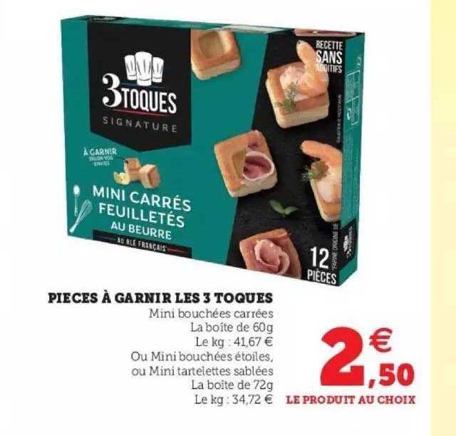 pièces à garnir les 3 toques