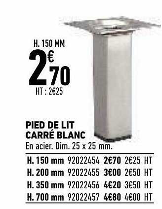 Pied De Lit Carré Blanc