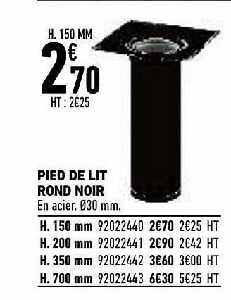 Pied De Lit Rond Noir