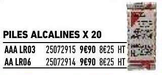 piles alcaline x20
