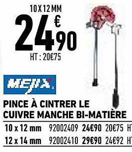 pince à cintrer le cuivre manche bi-matière
