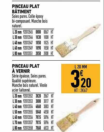Pinceau Plat Bâtiment, Pinceau Plat à Vernir