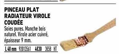 pinceau plat radiateur virole coudée