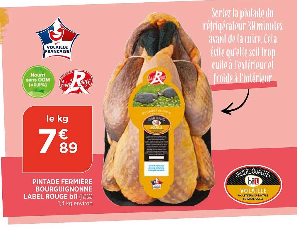 Pintade Fermière Bourguignonne Label Rouge Bi1