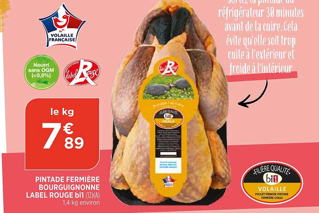 pintade fermière bourguignonne label rouge bi1