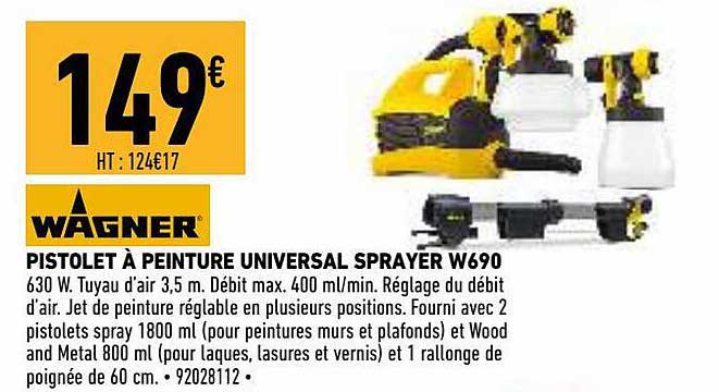 pistolet à peinture universal sprayer w690 wagner