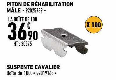 piton de réhabilitation mâle, suspente cavalier