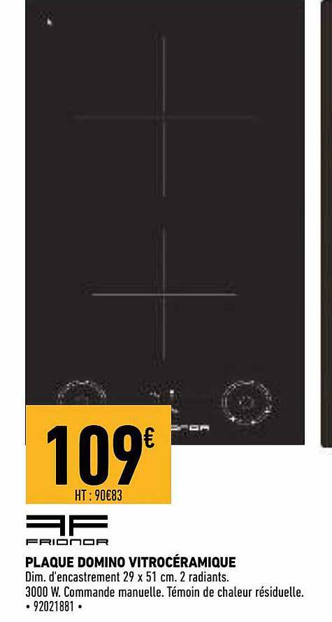 plaque domino vitrocéramique frionor