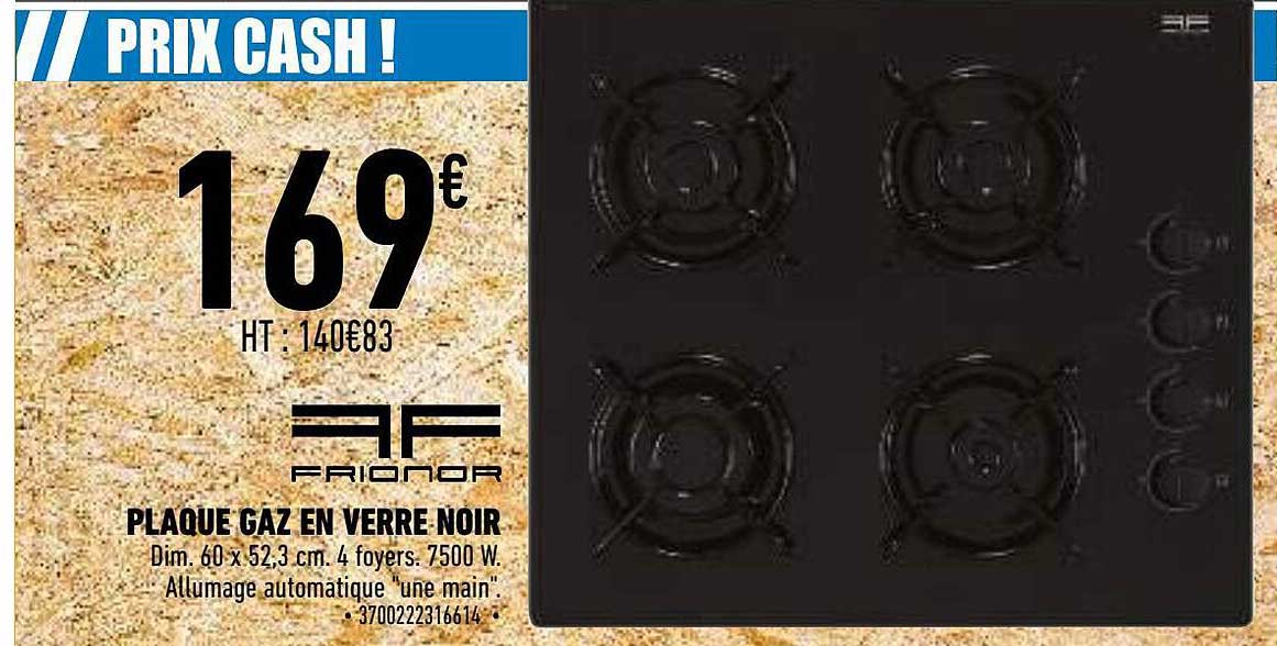 Plaque Gaz En Verre Noir