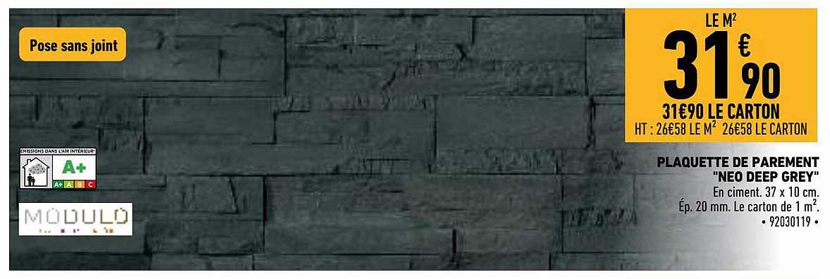 plaquette de parement "neo deep grey"