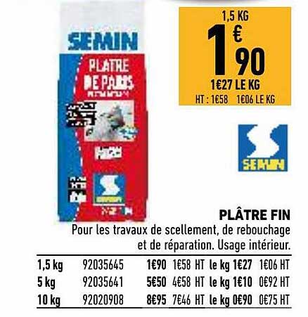 plâtre fin semin
