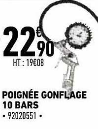 poignée gonflage 10 bars