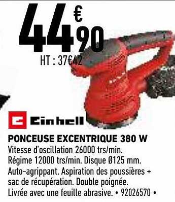 ponceuse excentrique 380 w einhell
