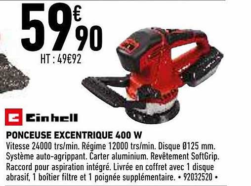 ponceuse excentrique 400 w einhell