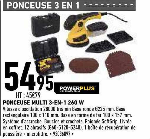 ponceuse multi 3-in-1 260 w powerplus