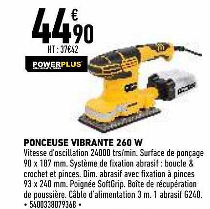 ponceuse vibrante 260 w powerplus