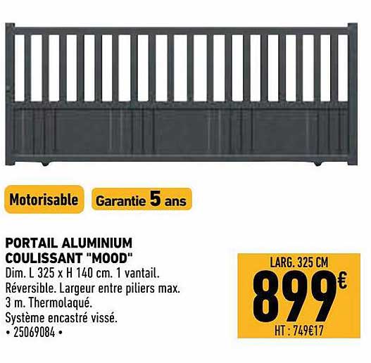 portail aluminium coulissant "mood"
