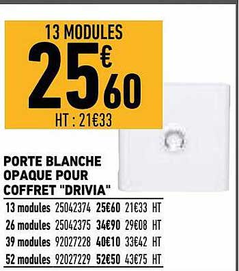 porte blanche opaque pour coffret "drivia"