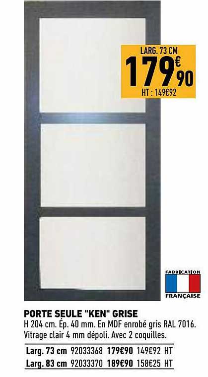 porte seule "ken" grise