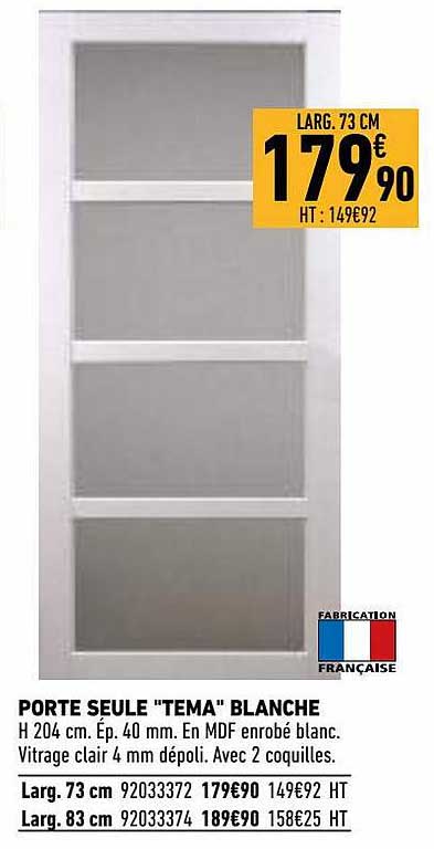 porte seule "tema" blanche